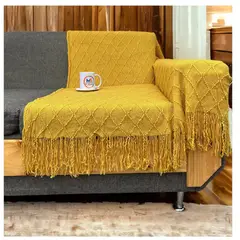 GENERICO - Manta Decorativa Tejida Para Sillon Piecera Cama Amarillo