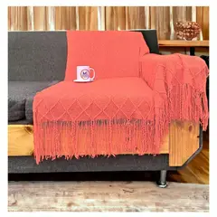 GENERICO - Manta Decorativa Tejida Para Sillon Piecera Cama Coral
