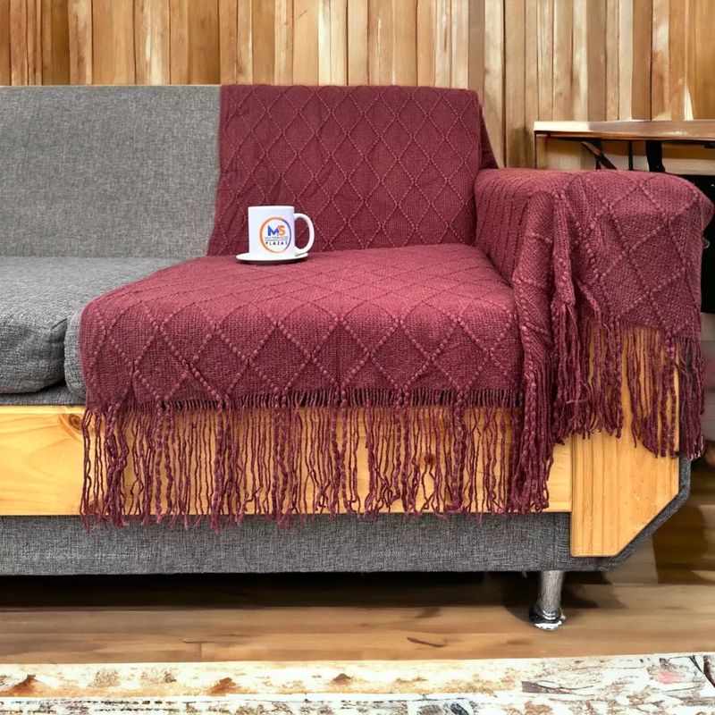 GENERICO - Manta Decorativa Tejida Para Sillon Piecera Cama Marron