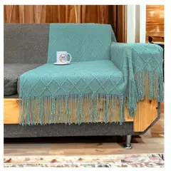 GENERICO - Manta Decorativa Tejida Para Sillon Piecera Cama Turquesa