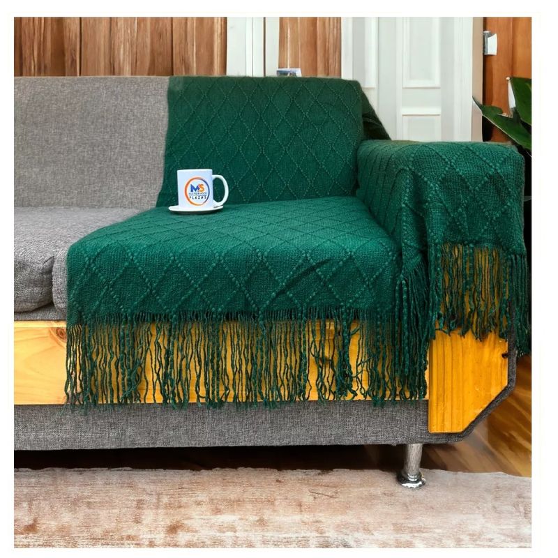 GENERICO - Manta Decorativa Tejida Para Sillon Piecera Cama Verde