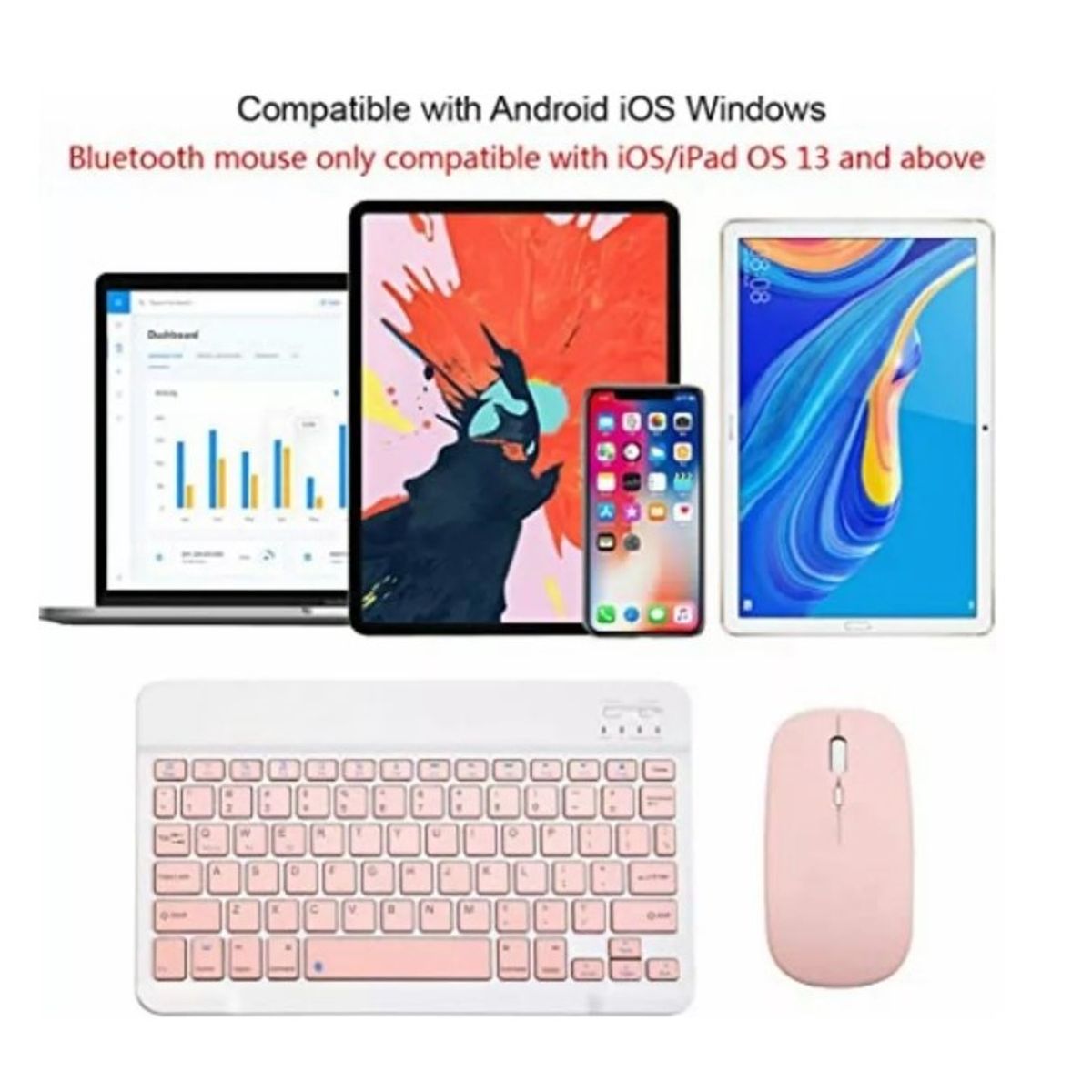 GENERICO - Kit De Teclado Bluetooth Con Ratón Soporte Teléfonotablet
