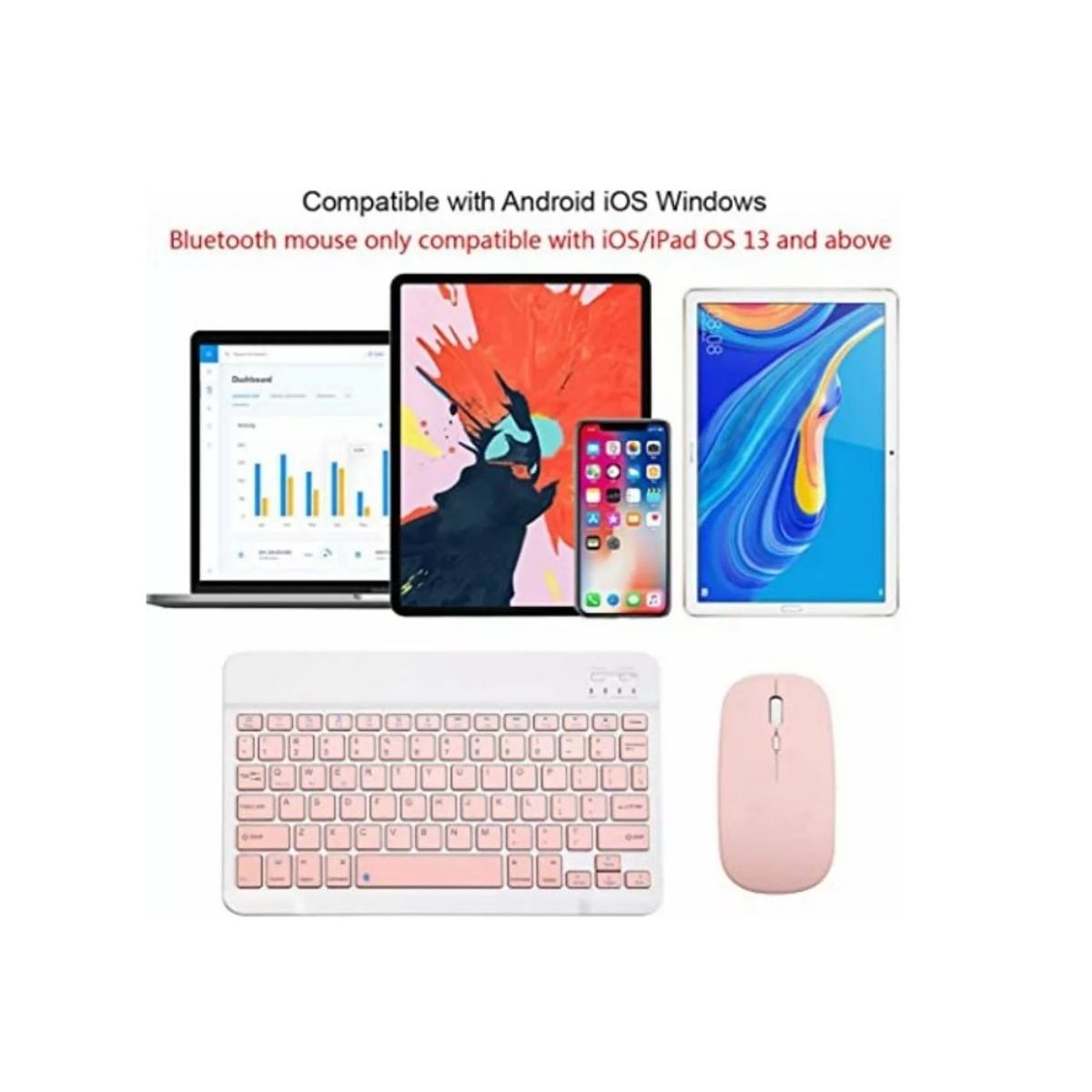 GENERICO - Kit De Teclado Bluetooth Con Ratón Soporte Teléfonotablet