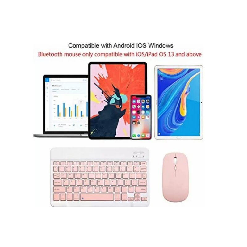 GENERICO - Kit De Teclado Bluetooth Con Ratón Soporte Teléfonotablet