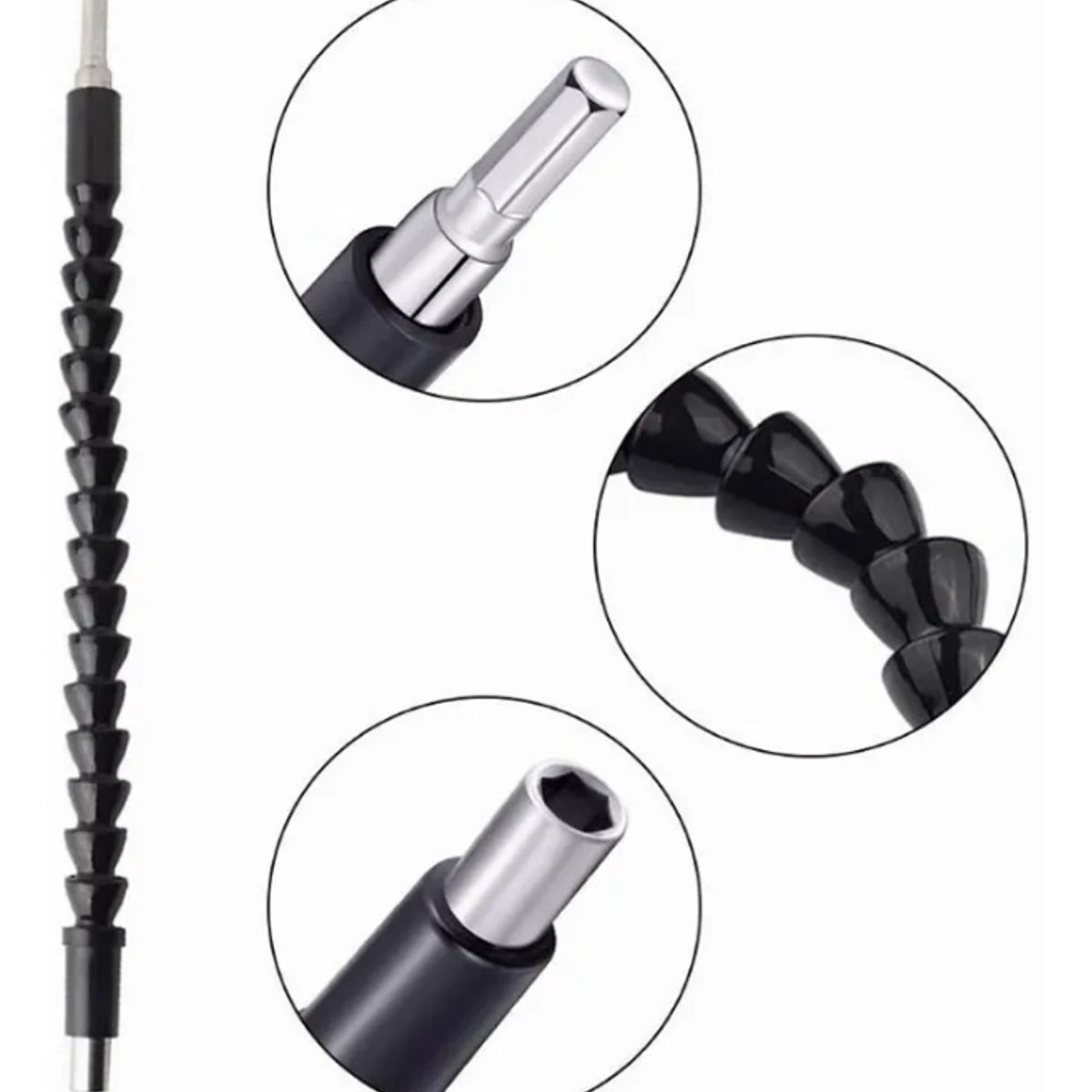 GENERICO - Extensión Flexible Para Taladro Y Destornillador 30cm