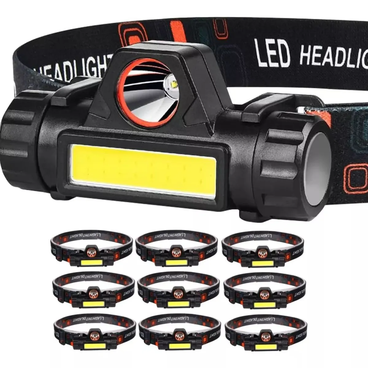 KUANGYE - Linterna Frontal Recargable Foco Cabeza Linterna Minera X10