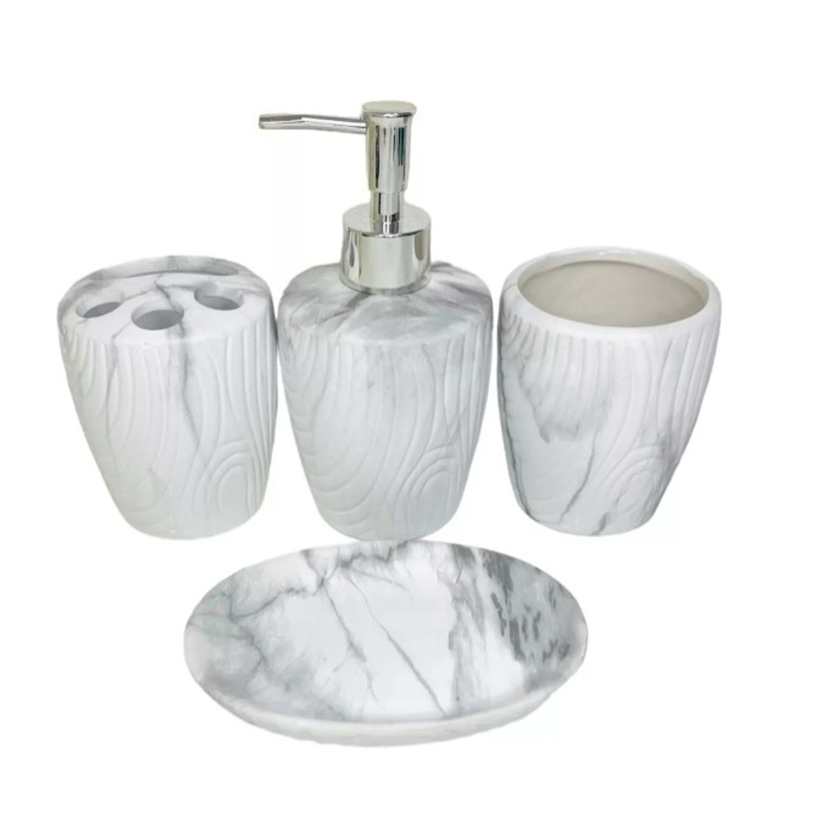 GENERICO - Set De Baño Dispensador Jabonera De Ceramica