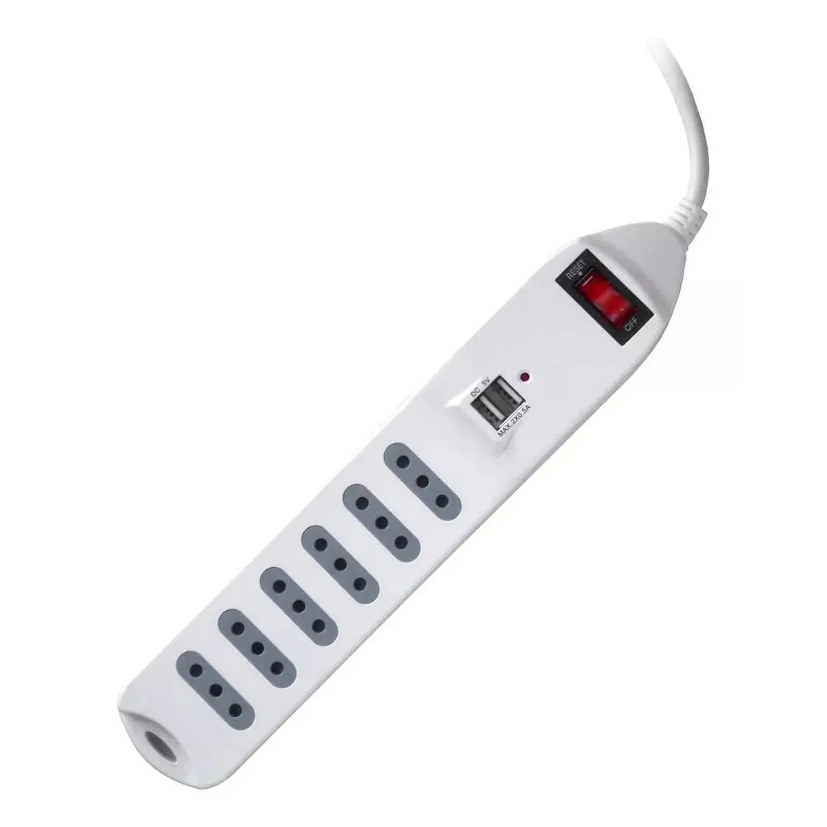 MACROTEL - Alargador Zapatilla Usb y Swith Macrotel 6 Posiciones