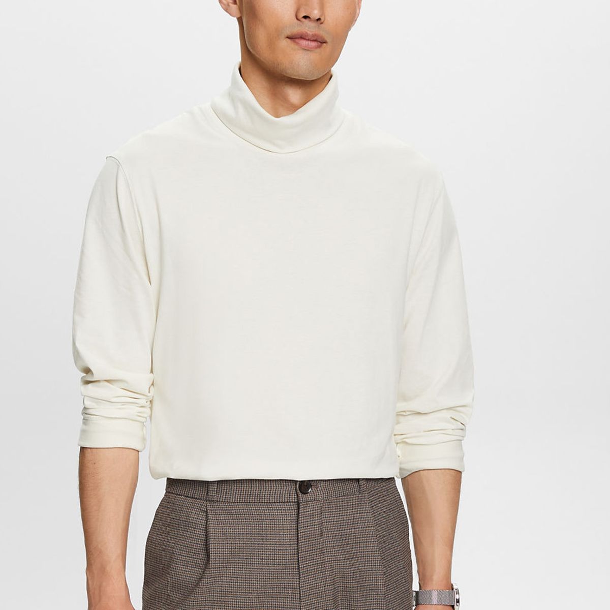 ESPRIT - Polera manga larga con cuello alto plegado Hombre Esprit ESPRIT