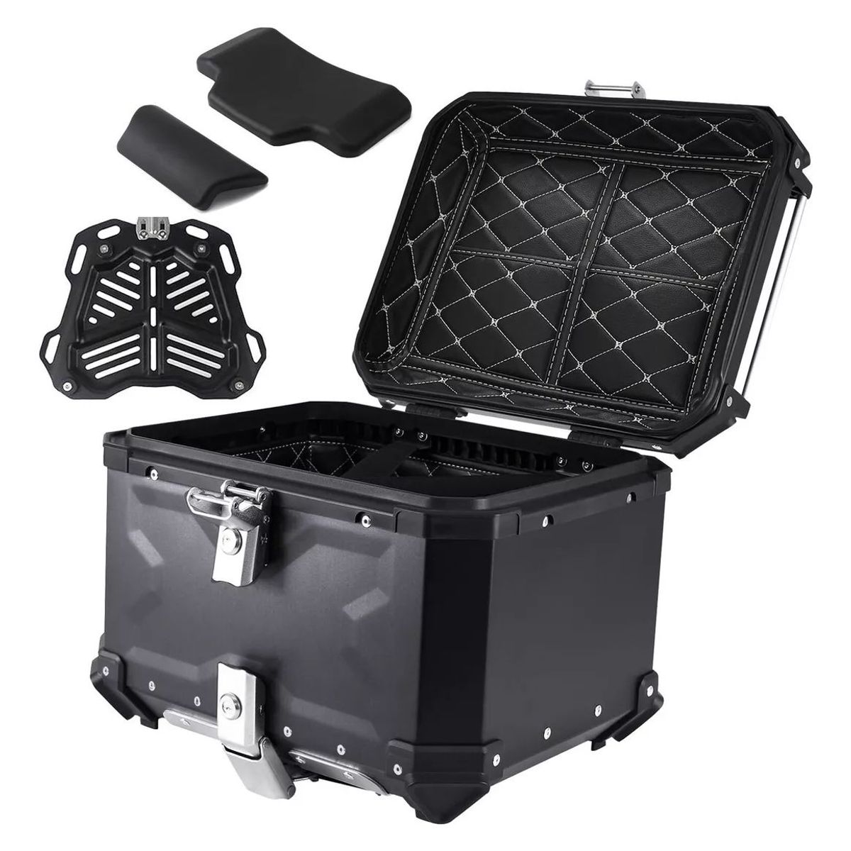 KUANGYE - Maleta Top Case Aluminio Moto 55 L, Black X-series, Nuevo!