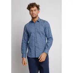 TRIAL - Camisa hombre Casual Slim Fit Europe Algodón Índigo