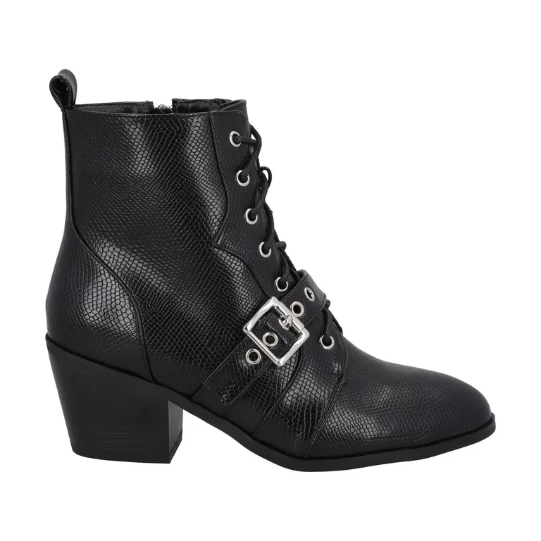 Botin Mujer Negro Taco Medio Lezzard