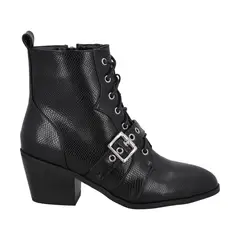 POLICE - Botin Mujer Negro Taco Medio Lezzard