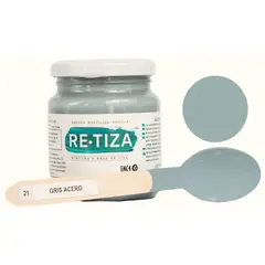 RETIZA - Pintura Tizada/Vintage GRIS ACERO 250 grs. base agua mate decorativa