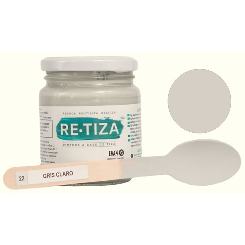 RETIZA - Pintura Tizada/Vintage GRIS CLARO/PERLA 250 grs.  base agua mate