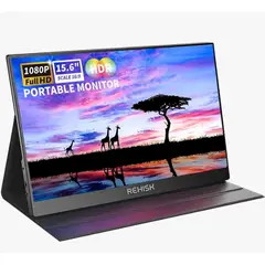 REHISK - Monitor Portátil 15.6 FHD -Pantalla para PC o consolas (Full Cover)