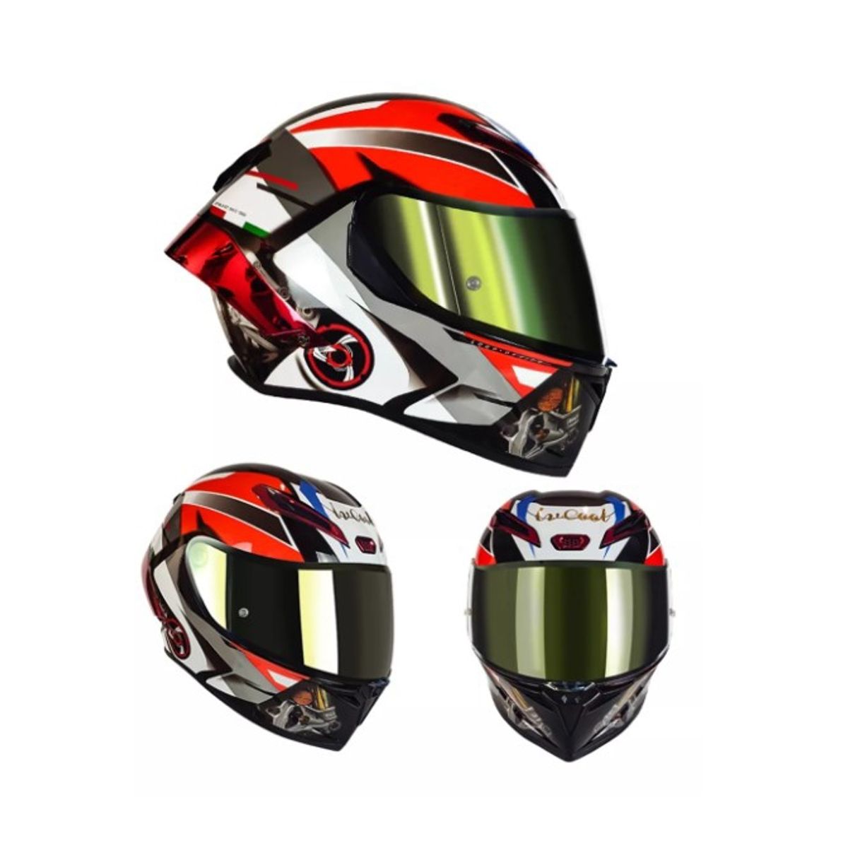 GENERICO - Casco Integral De Moto Con Gafas Polarizadas