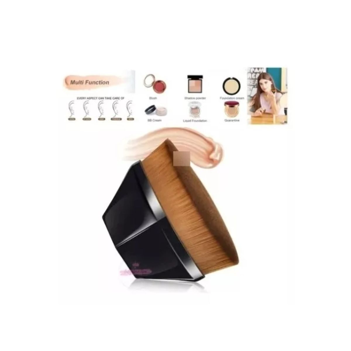 GENERICO - Brocha Cepillo Ovalada Para Aplicar Maquillaje  Base