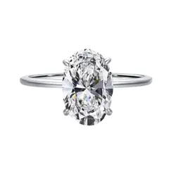 LUXURYJOYAS - Anillo Oro Blanco 18k Bañado Solitario Bodas Eterno cristal