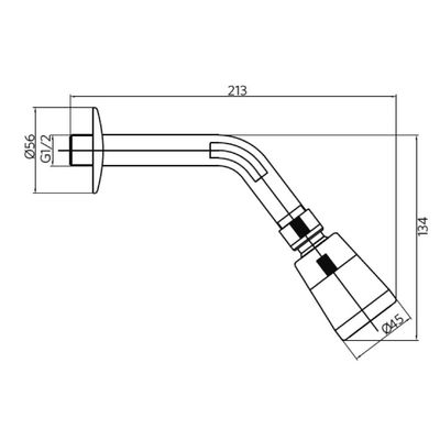 Imagen 2 del producto Cabeza Ducha ABS /Brazo
