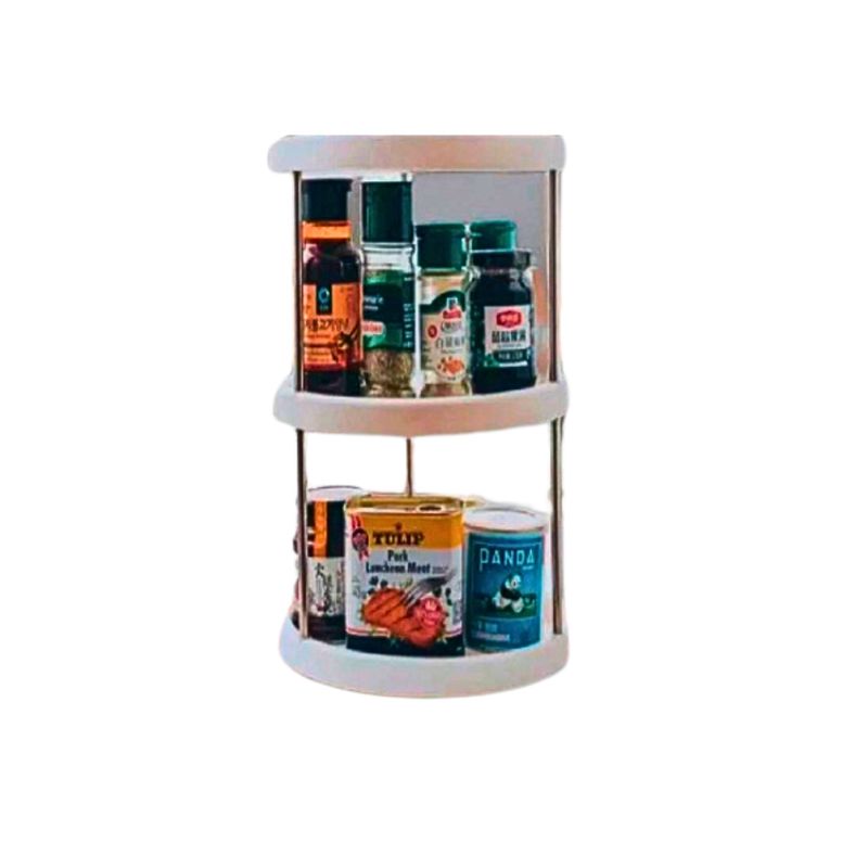 GENERICO - Mini Estante De Especias 2 Niveles Giratorio 360° Organizador