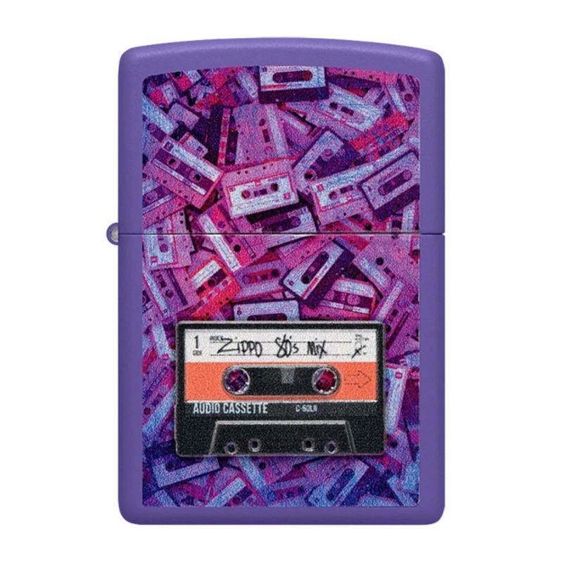 ZIPPO - Encendedor Zippo 80s Cassette Tape Morado ZP48521