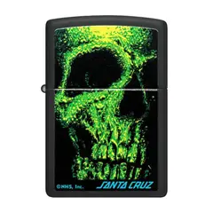 ZIPPO - Encendedor Santa Cruz Skull Verde Negro ZP48743