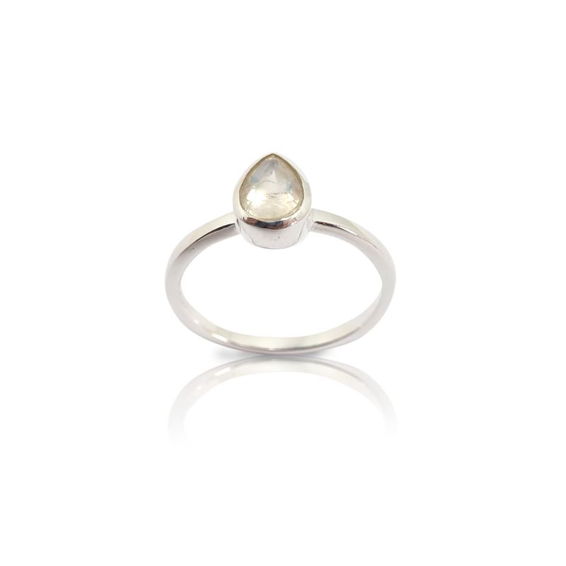 ANDREA COGGIOLA JOYAS - Anillo Meena Gota Piedra Luna  Plata Fina 925