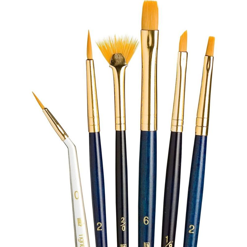 PRINCETON - Set 6 Pinceles Princeton Mango Corto Pelo Taklon Dorado