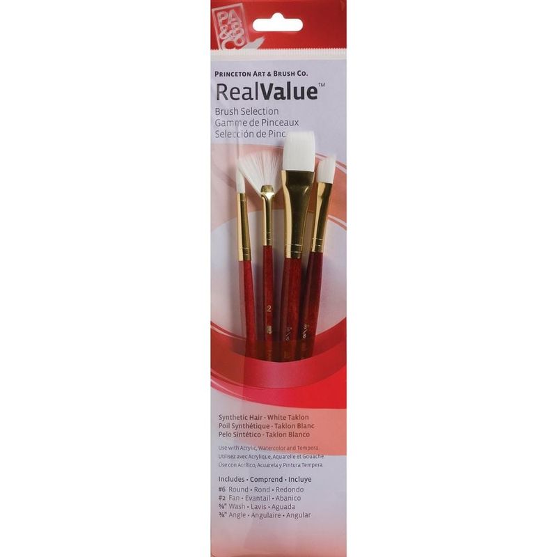 PRINCETON - Set 4 Pinceles Princeton Mango Corto Pelo Taklon Blanco (2)