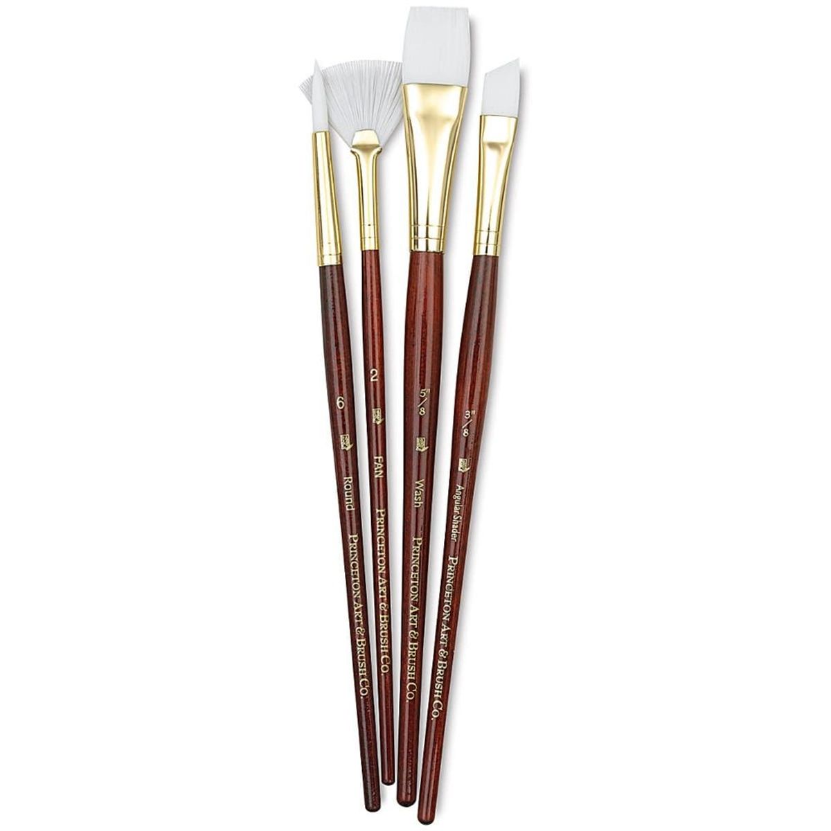 PRINCETON - Set 4 Pinceles Princeton Mango Corto Pelo Taklon Blanco (2)