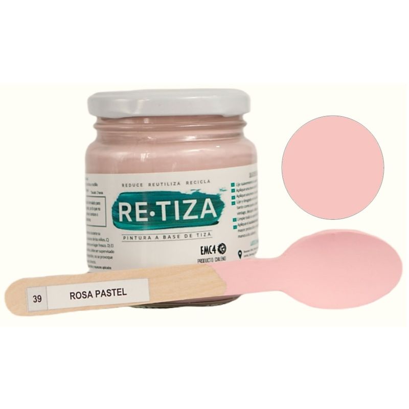 RETIZA - Pintura Tizada/Vintage ROSA PASTEL 250 grs. MATE al agua decorativa