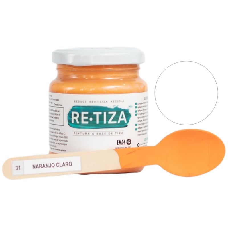 RETIZA - Pintura Tizada/Vintage NARANJO CLARO  250 grs. base agua mate
