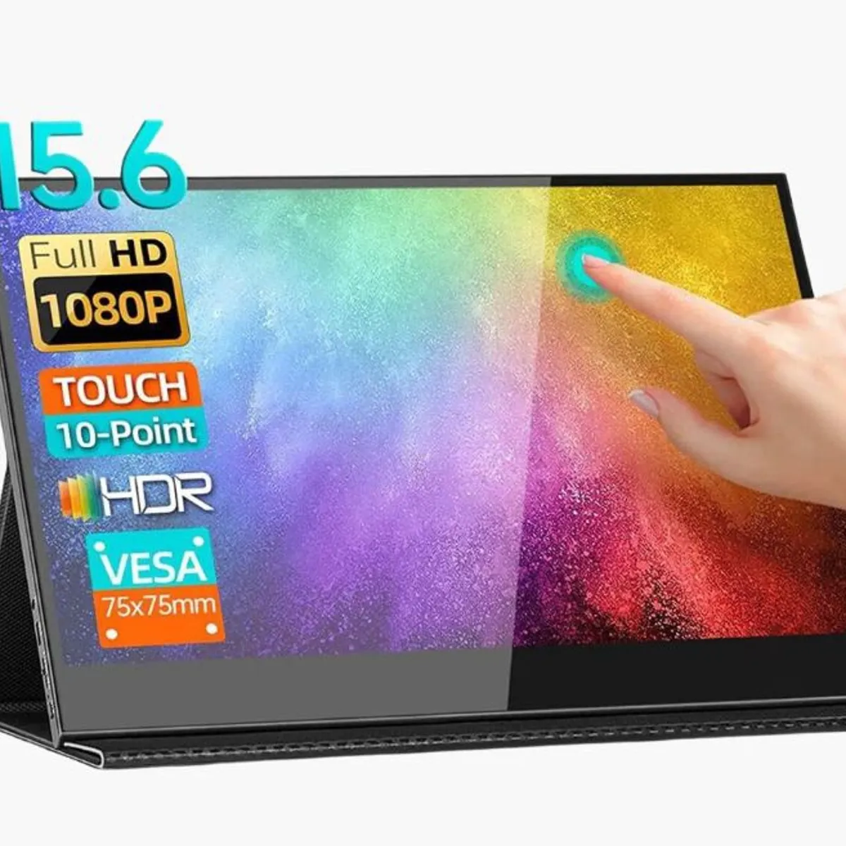 REHISK - Monitor Portátil Touch 15.6 Full HD - Para PC o consolas (Smart Case)