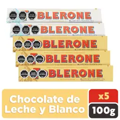 TOBLERONE - 5x Chocolate 3x Leche + 2x Blanco