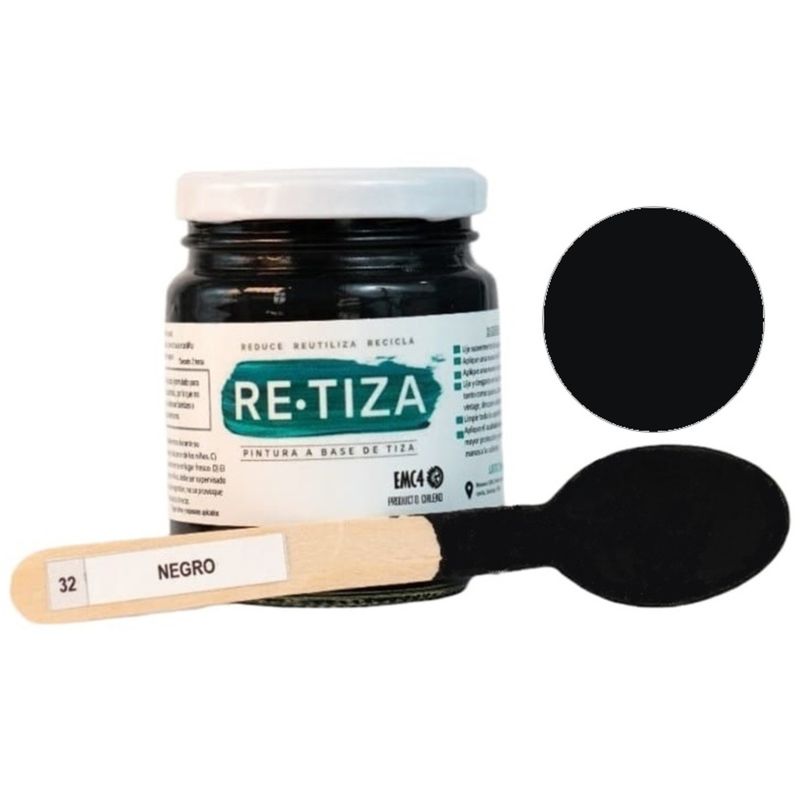 RETIZA - Pintura Tizada/Vintage NEGRO PIZARRON  250 grs.  base agua mate