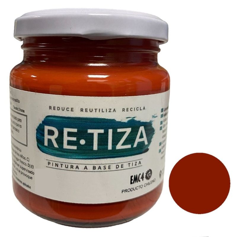 RETIZA - Pintura Tizada/Vintage ROJO BURDEO/ QUEMADO 250 grs.  base agua mate