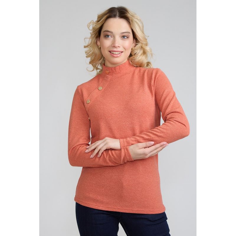 TENTATION - Polera Botones Salmon Tentation