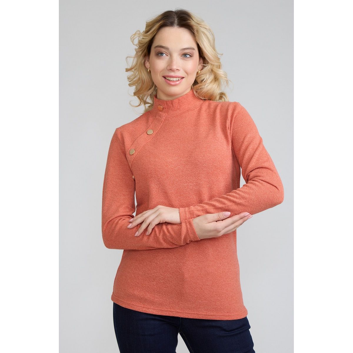 TENTATION - Polera Botones Salmon Tentation