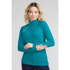 TENTATION - Polera Botones Verde