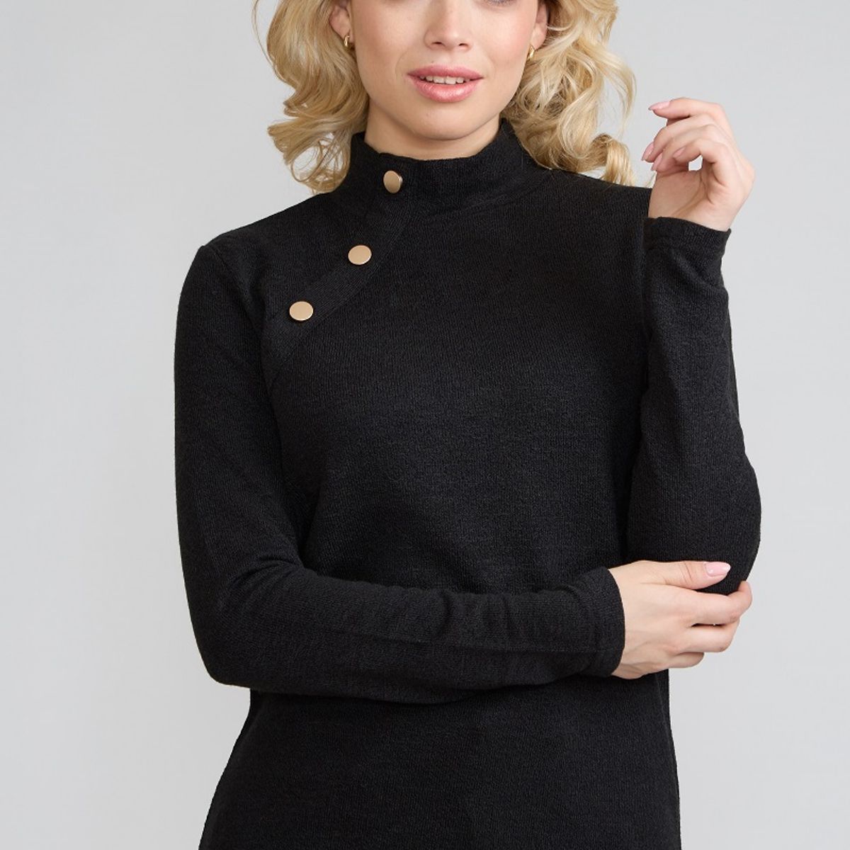 TENTATION - Polera Botones Negro Tentation