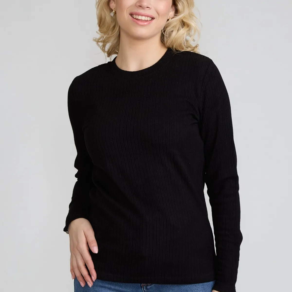 TENTATION - Polera Acanalada Gamuza Black Tentation