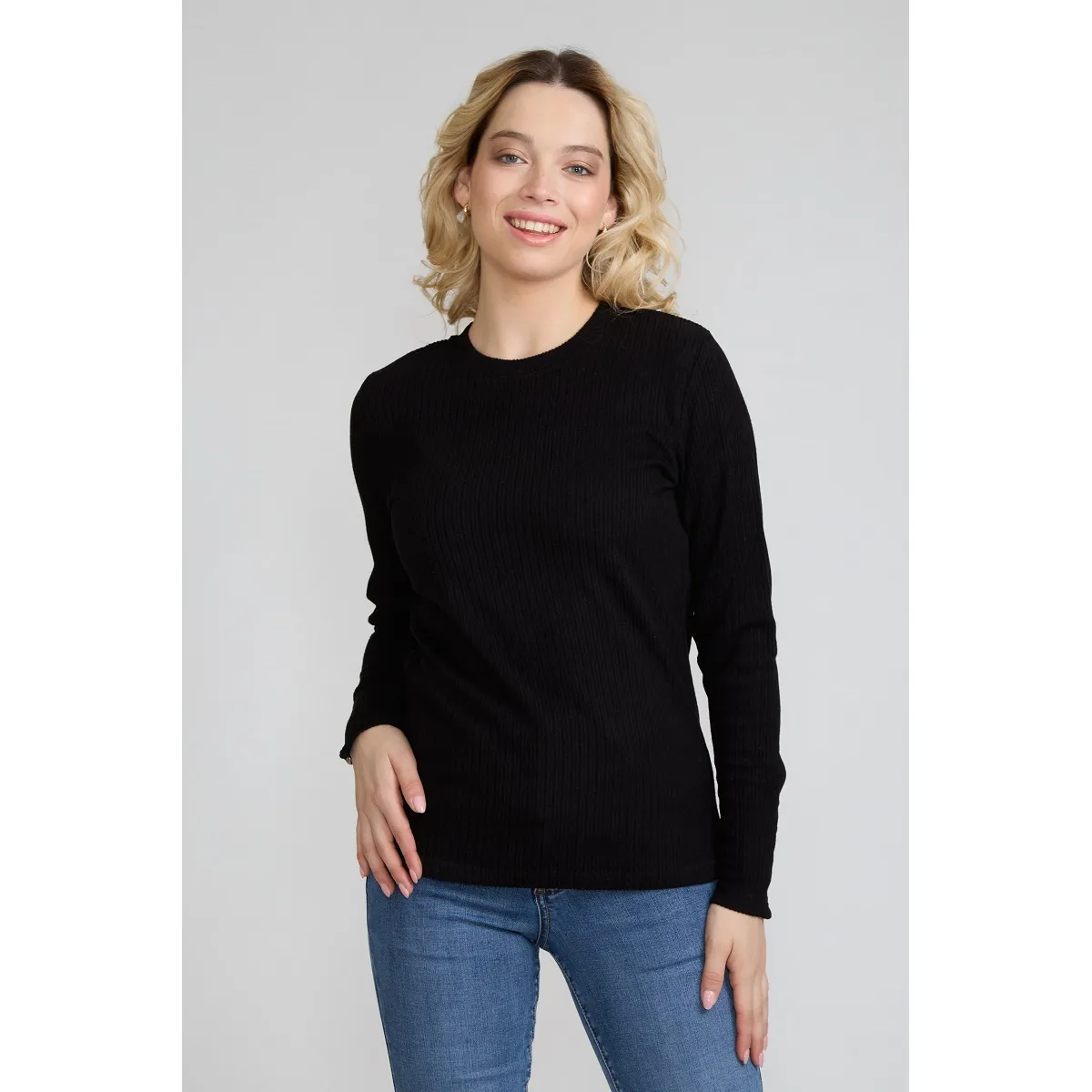 TENTATION - Polera Acanalada Gamuza Black Tentation