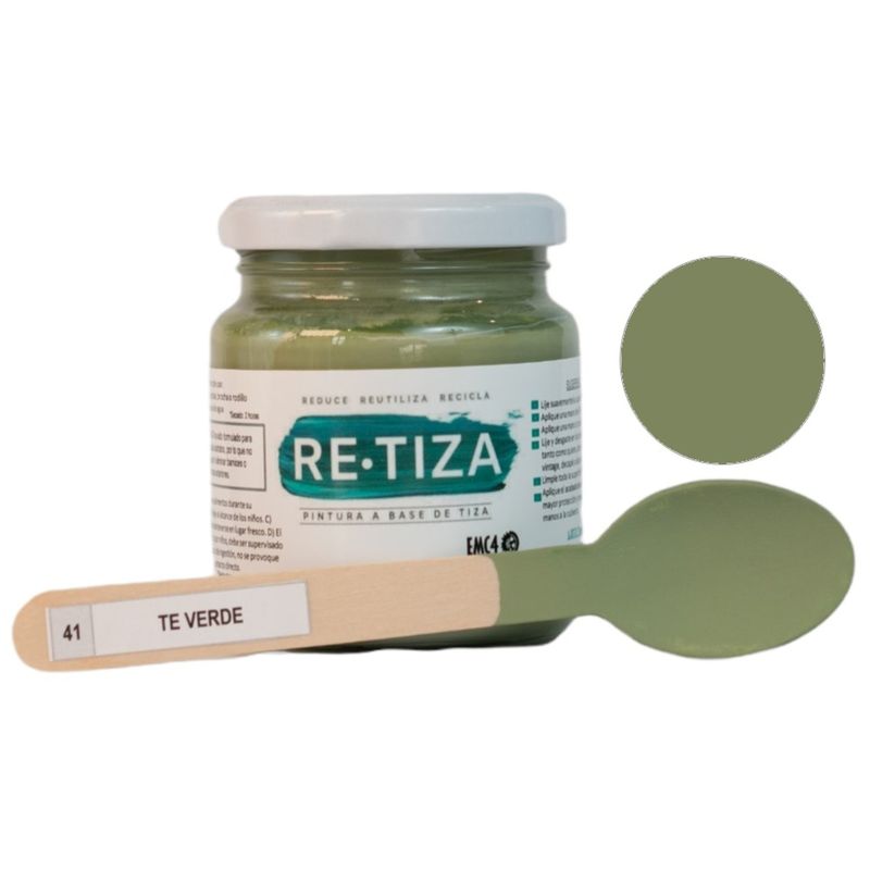 RETIZA - Pintura Tizada/Vintage TE VERDE  250 grs. base agua mate decorativa