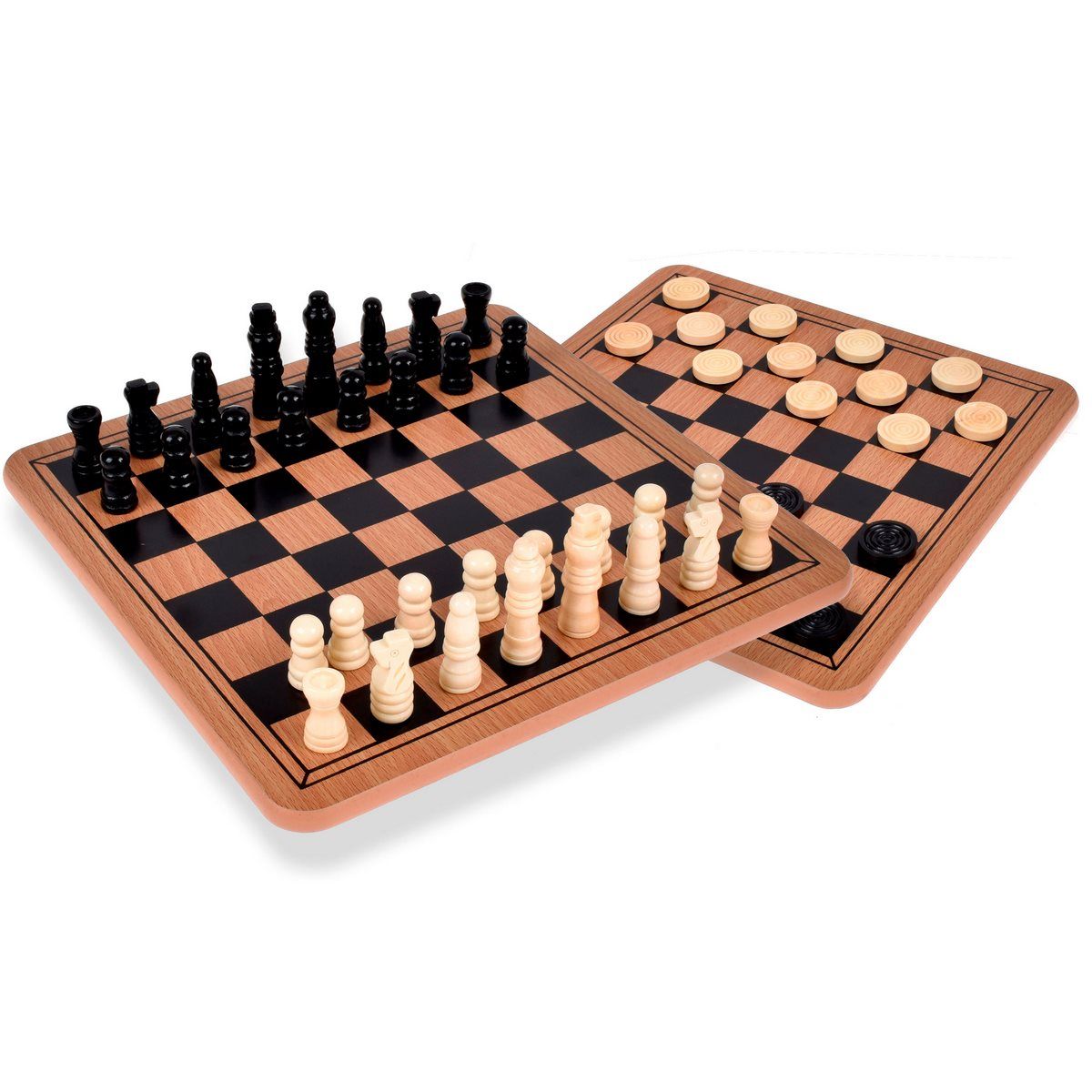 ANSALDO GAMES - Juego de mesa clásico 3 en 1 madera