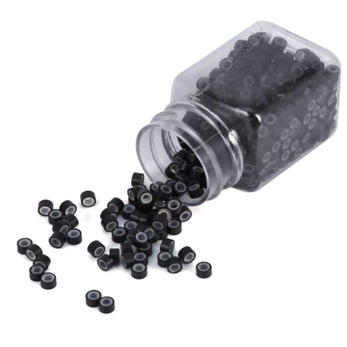 GENERICO - Set 500 Microring Para Extension De Cabello Negro #1
