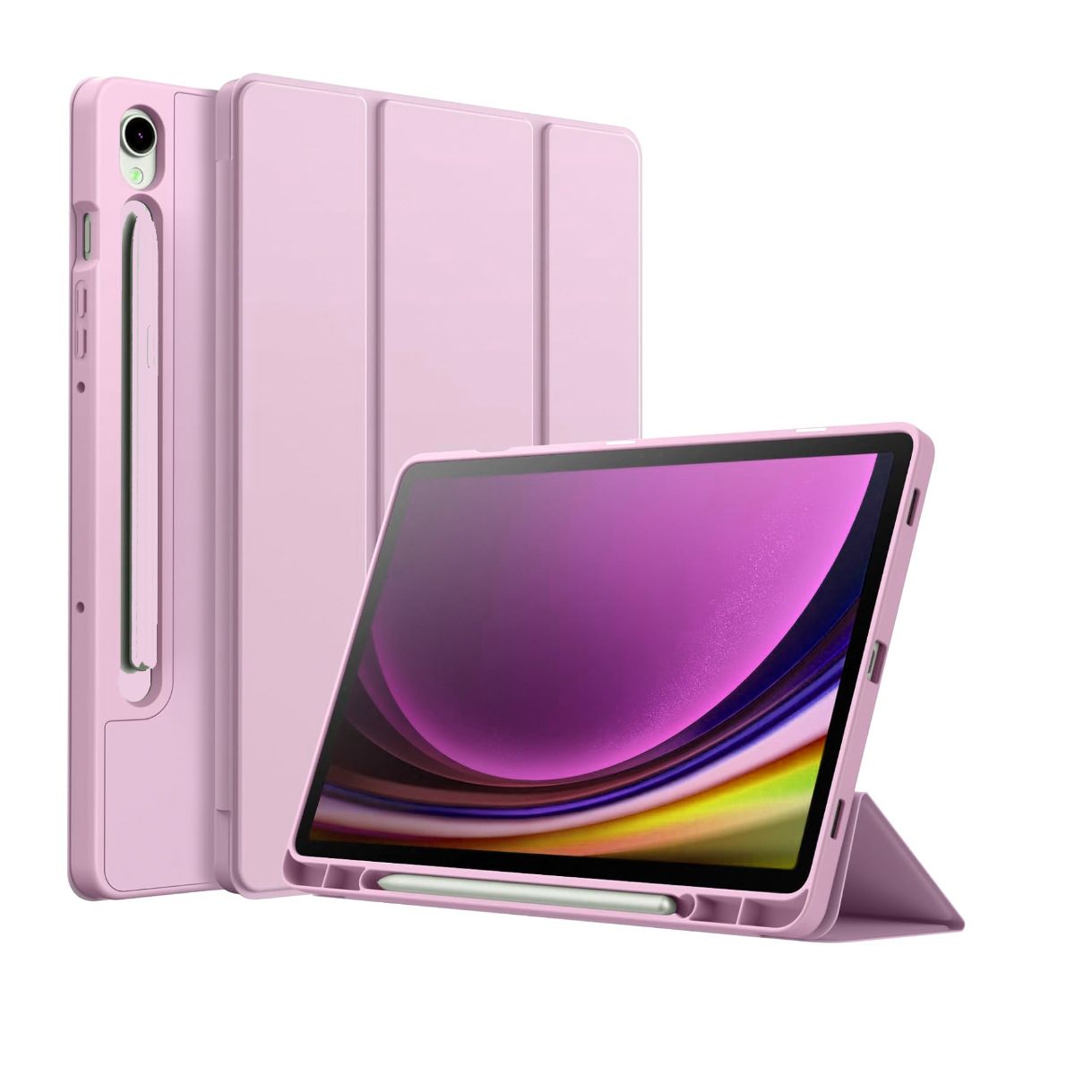 JOIGO - Funda Smart Cover Para Samsung S9 Fe 10.9 Rosa Lamina Vidrio