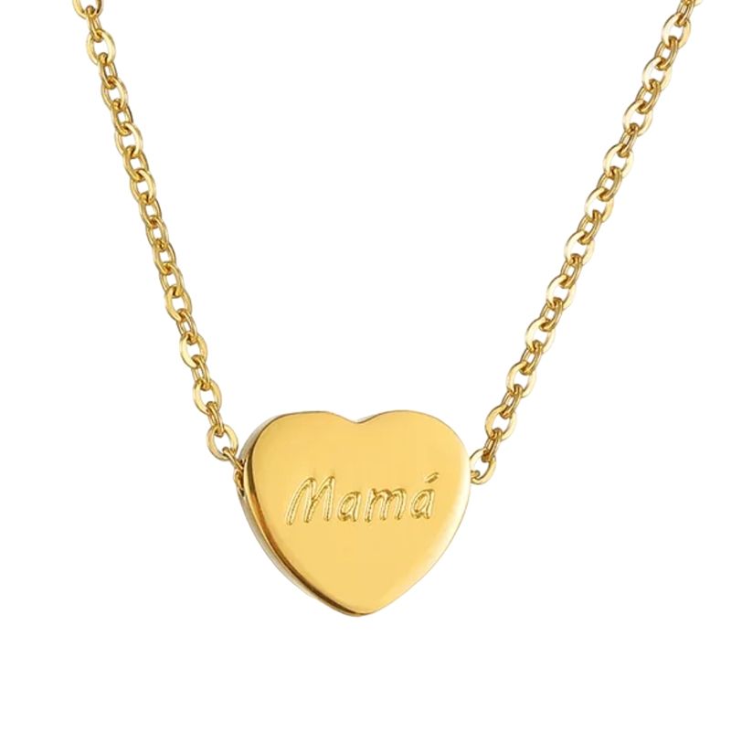 LUXURYJOYAS - Collar Corazón Mamá baño oro 18kt día de la madre1