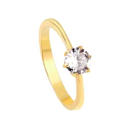LUXURYJOYAS - Anillo Compromiso Solitario Toque De Oro 18kt