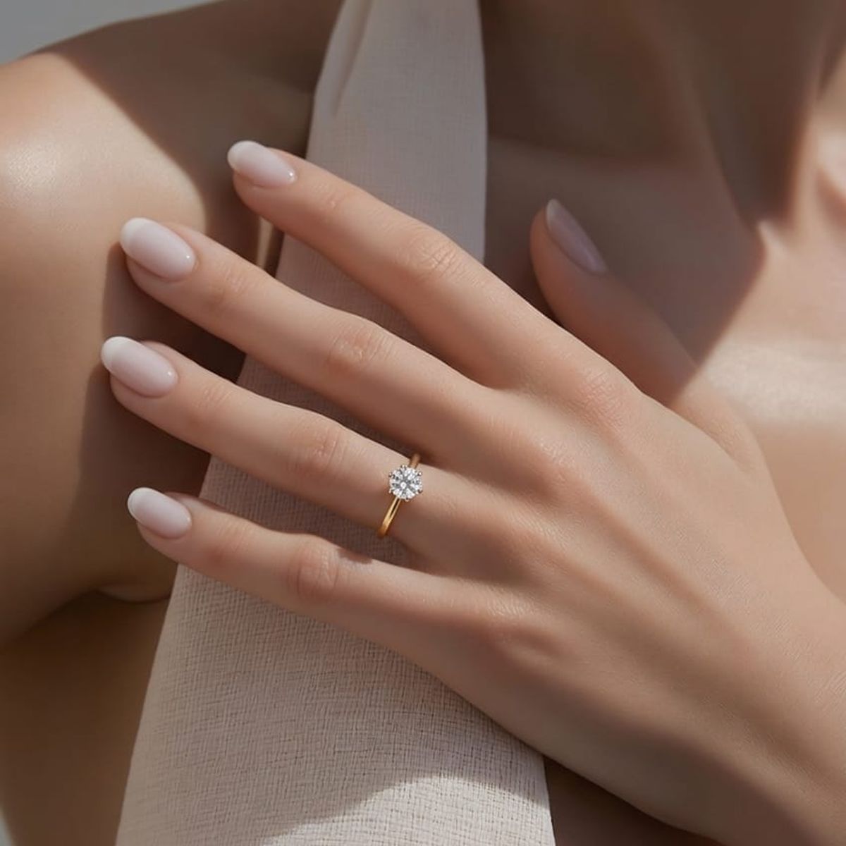 LUXURYJOYAS - Anillo Compromiso Solitario Toque De Oro 18kt Luxuryjoyas